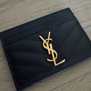 Saint Laurent Black and Gold Card Holder